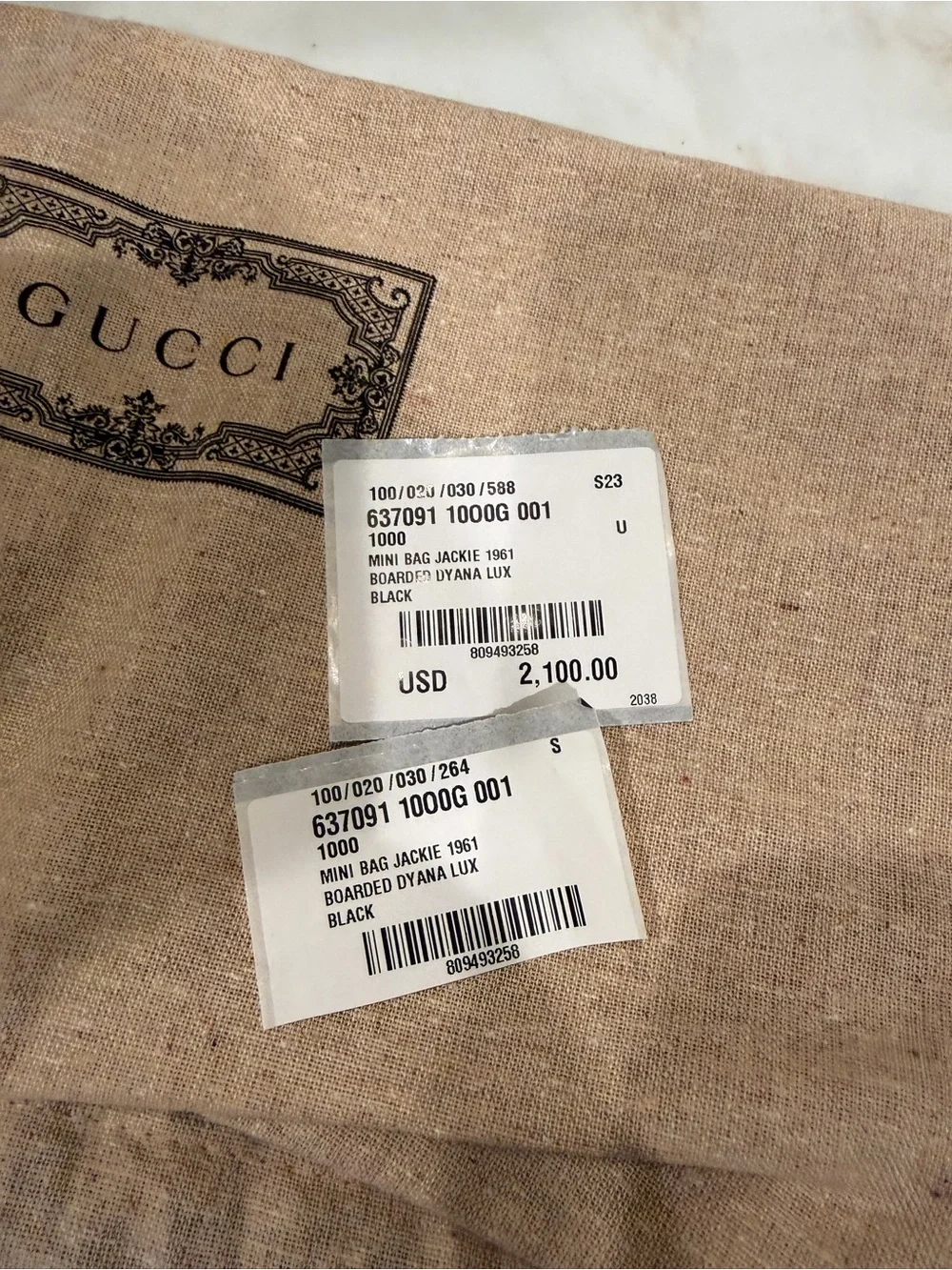 Gucci Mini Jackie Black Leather Handbag